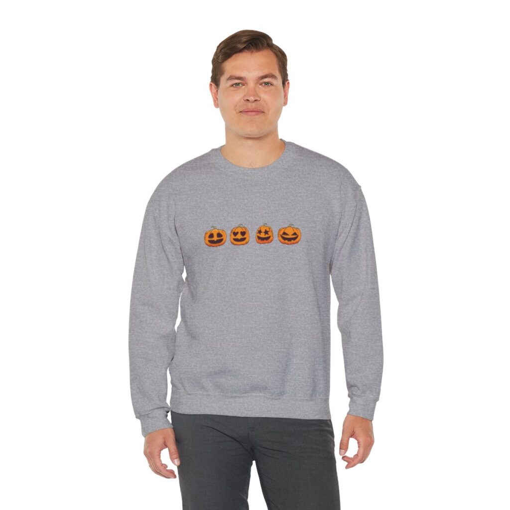 Row of Pumpkins Fall Halloween Sweatshirt