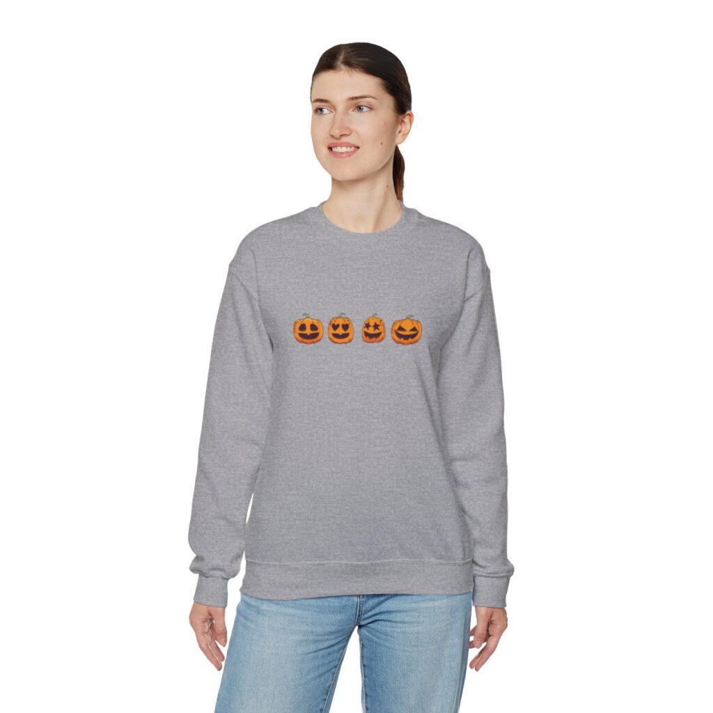 Row of Pumpkins Unisex Heavy Blend Crewneck Sweatshirt