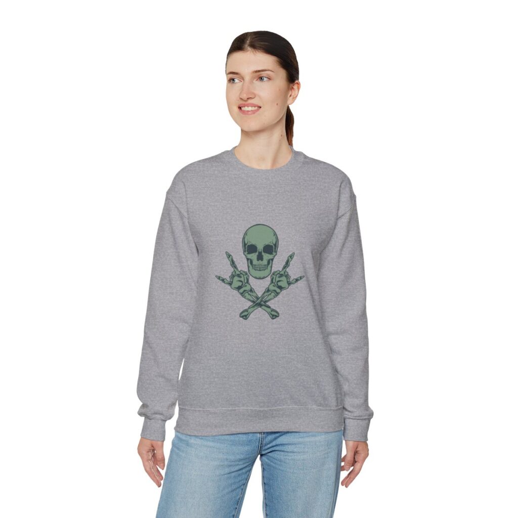 Rock Skull and Crossbones Unisex Heavy Blend Crewneck Sweatshirt