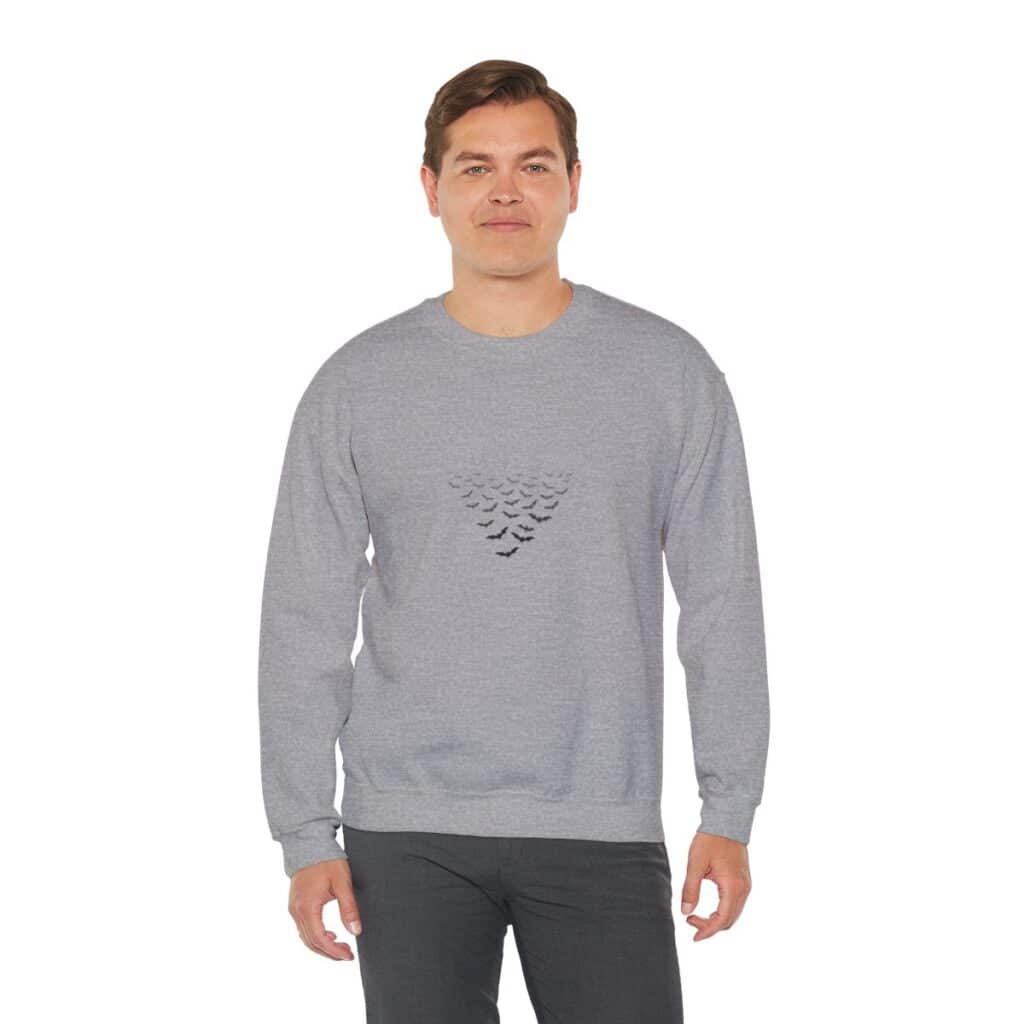 Gradient Bat Hearts Unisex Heavy Blend Halloween Crewneck Sweatshirt