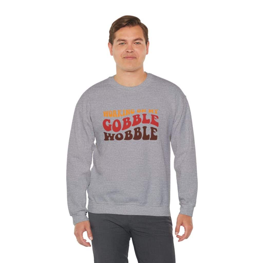 Working on my Gobble Wobble Thanksgiving Sweatshirt