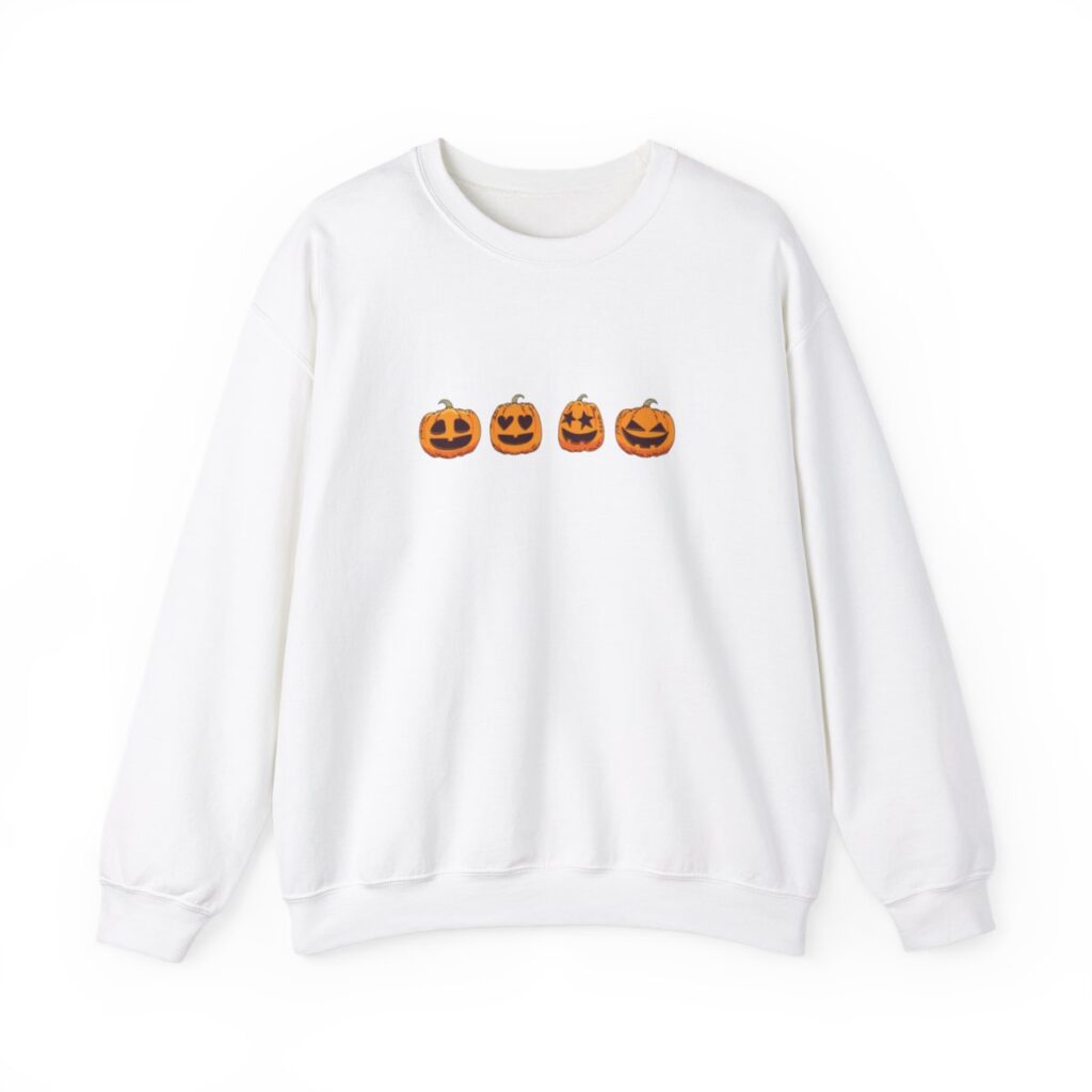 Row of Pumpkins Fall Halloween Sweatshirt