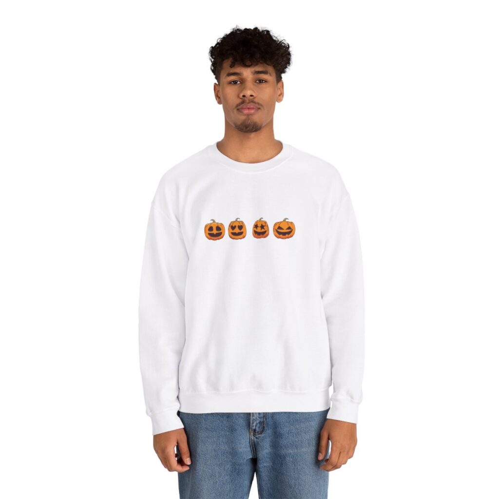 Row of Pumpkins Fall Halloween Sweatshirt