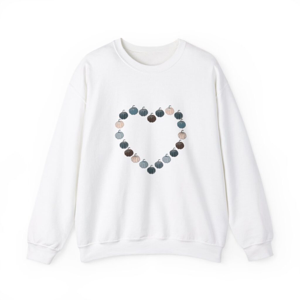 Vintage Blue Pumpkin Heart Crewneck Sweatshirt