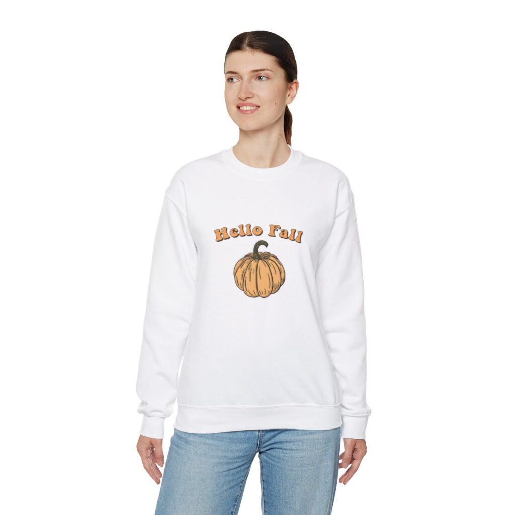 Hello Fall Pumpkin Sweatshirt - Cozy & Stylish for the Season