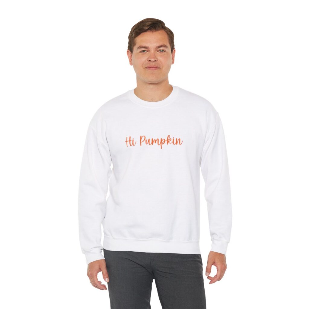 Cute Hi Pumpkin Unisex Crewneck Sweatshirt