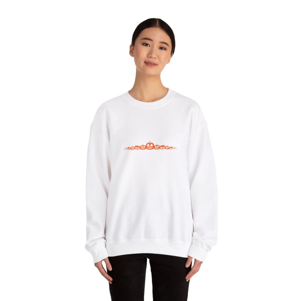 Orange Pumpkin Border Unisex Fall Halloween Sweatshirt