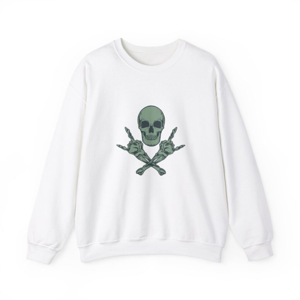 Rock Skull and Crossbones Unisex Heavy Blend Crewneck Sweatshirt