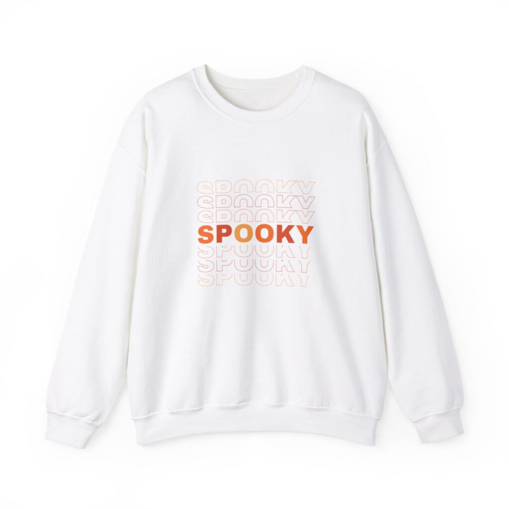 Spooky Stacked Text Unisex Heavy Blend Crewneck Sweatshirt