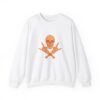 Skull and Cross Bones Orange Unisex Heavy Blend Crewneck Sweatshirt