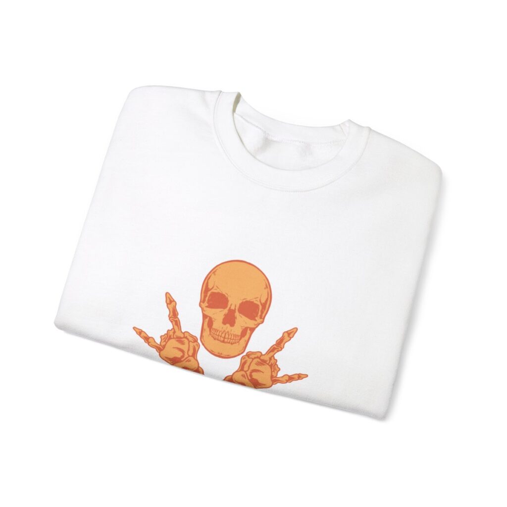 Skull and Cross Bones Orange Unisex Heavy Blend Crewneck Sweatshirt