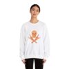 Skull and Cross Bones Orange Unisex Heavy Blend Crewneck Sweatshirt