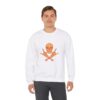 Skull and Cross Bones Orange Unisex Heavy Blend Crewneck Sweatshirt