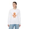 Skull and Cross Bones Orange Unisex Heavy Blend Crewneck Sweatshirt