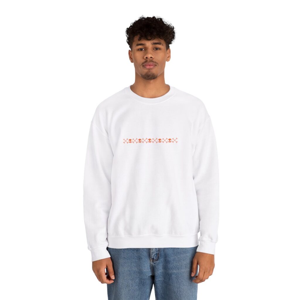 Skull Border Orange Unisex Heavy Blend Crewneck Sweatshirt