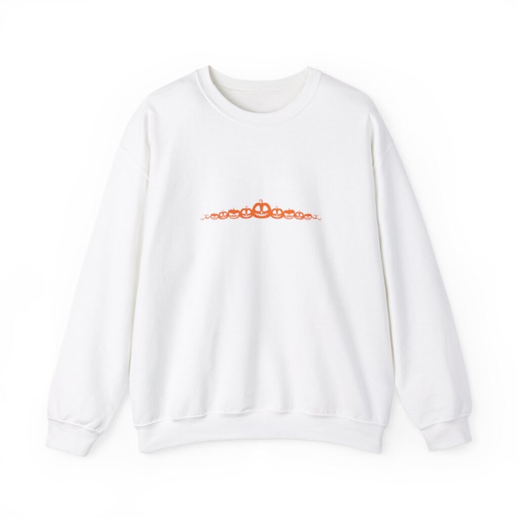 Orange Pumpkin Border Unisex Fall Halloween Sweatshirt