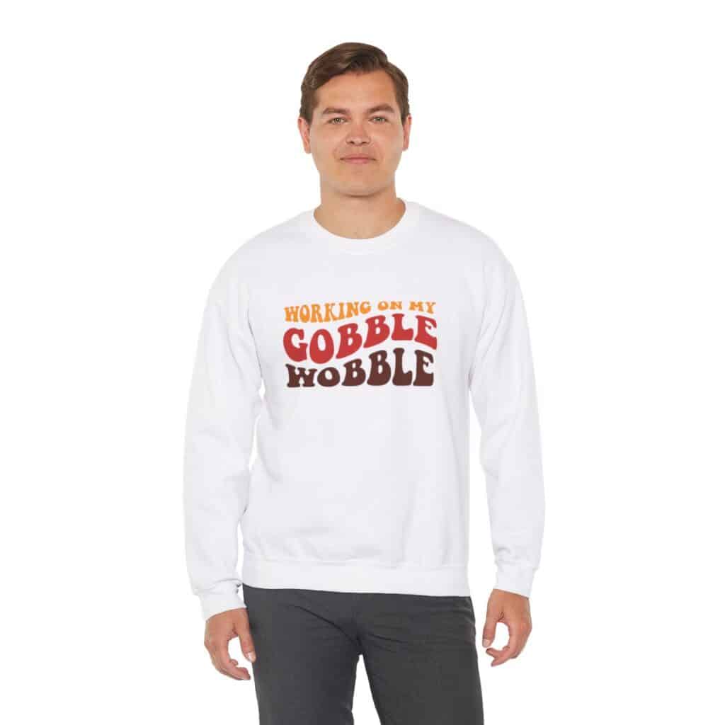 Working on my Gobble Wobble Thanksgiving Sweatshirt