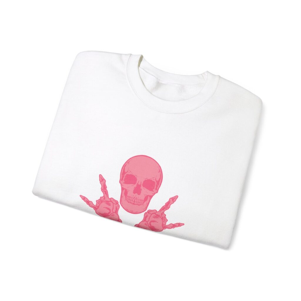 Pink Skull and Cross Bones Unisex Heavy Blend Crewneck Sweatshirt