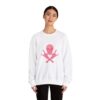 Pink Skull and Cross Bones Unisex Heavy Blend Crewneck Sweatshirt