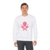 Pink Skull and Cross Bones Unisex Heavy Blend Crewneck Sweatshirt