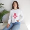 Pink Skull and Cross Bones Unisex Heavy Blend Crewneck Sweatshirt