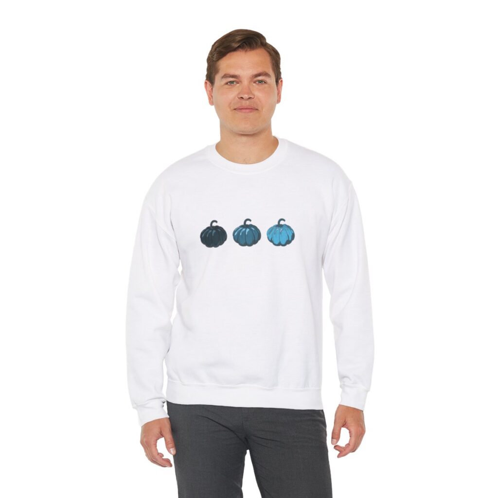 Vintage Blue Pumpkins Fall Unisex Crewneck Sweatshirt