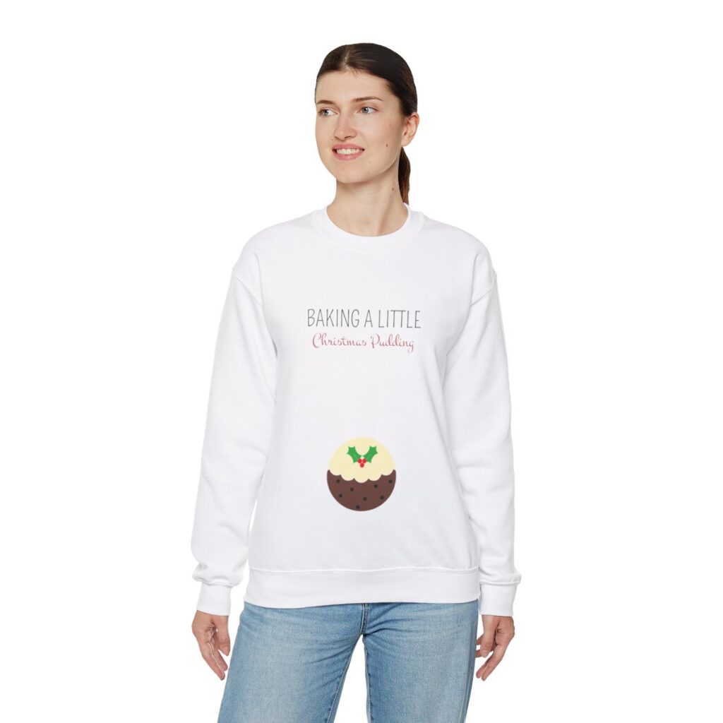 Baking a Little Christmas Pudding Pregnancy Announcement Sweatshirt