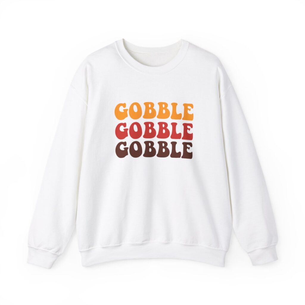 Tri-Color Gobble Thanksgiving Sweatshirt