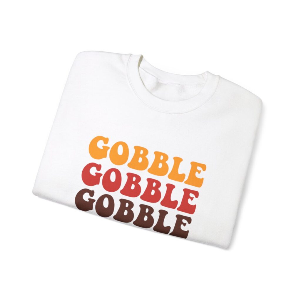 Tri-Color Gobble Thanksgiving Sweatshirt