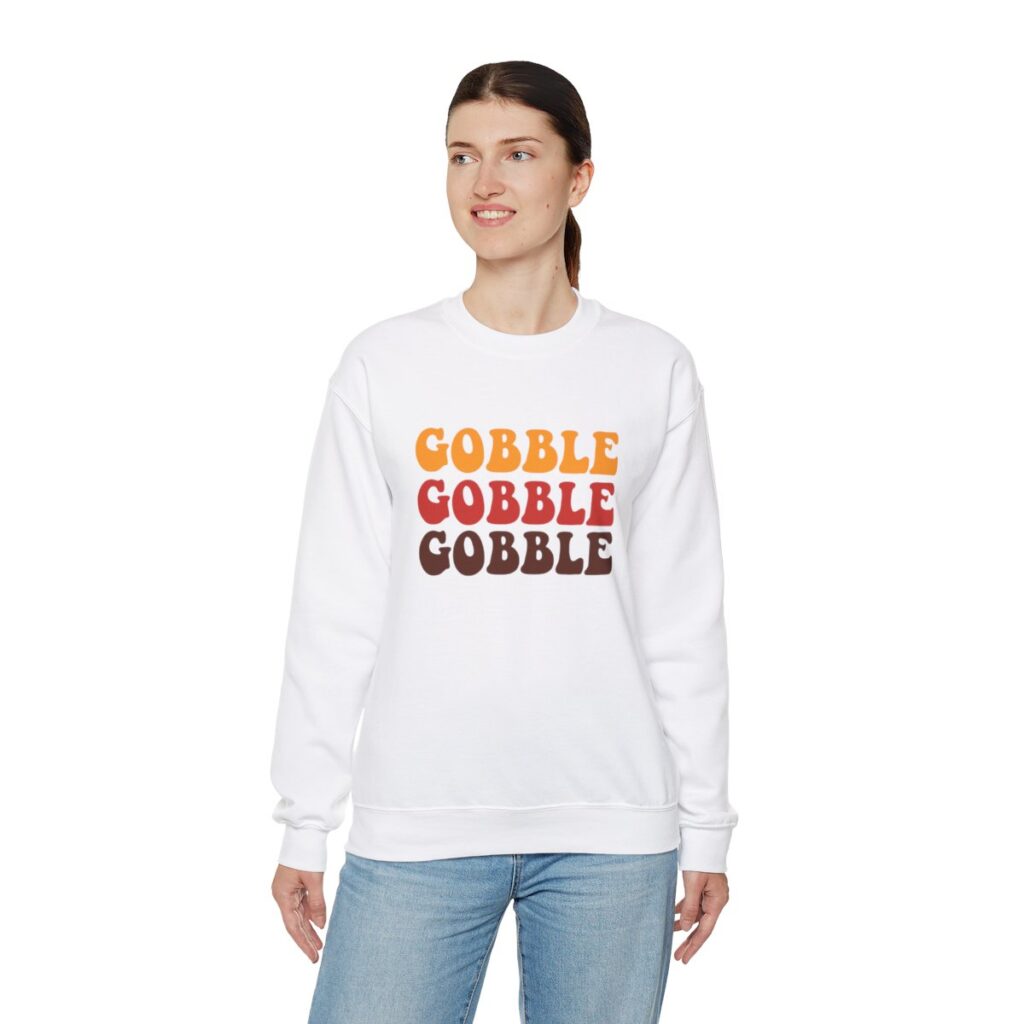 Tri-Color Gobble Thanksgiving Sweatshirt