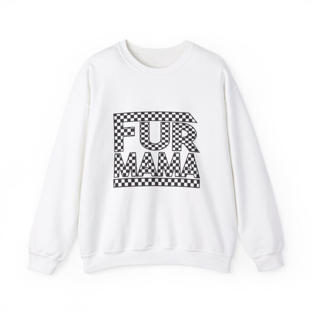 Fur Mama Checkerboard Racing Print Sweatshirt