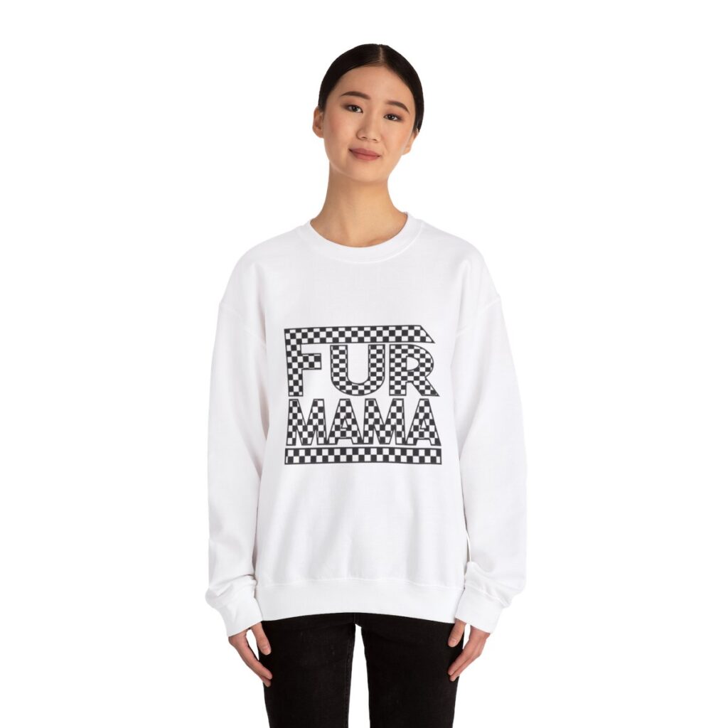 Fur Mama Checkerboard Racing Print Sweatshirt