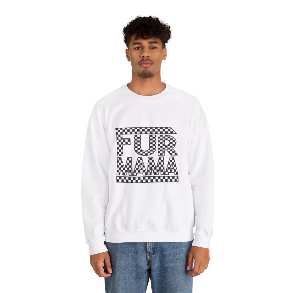 Fur Mama Checkerboard Racing Print Sweatshirt