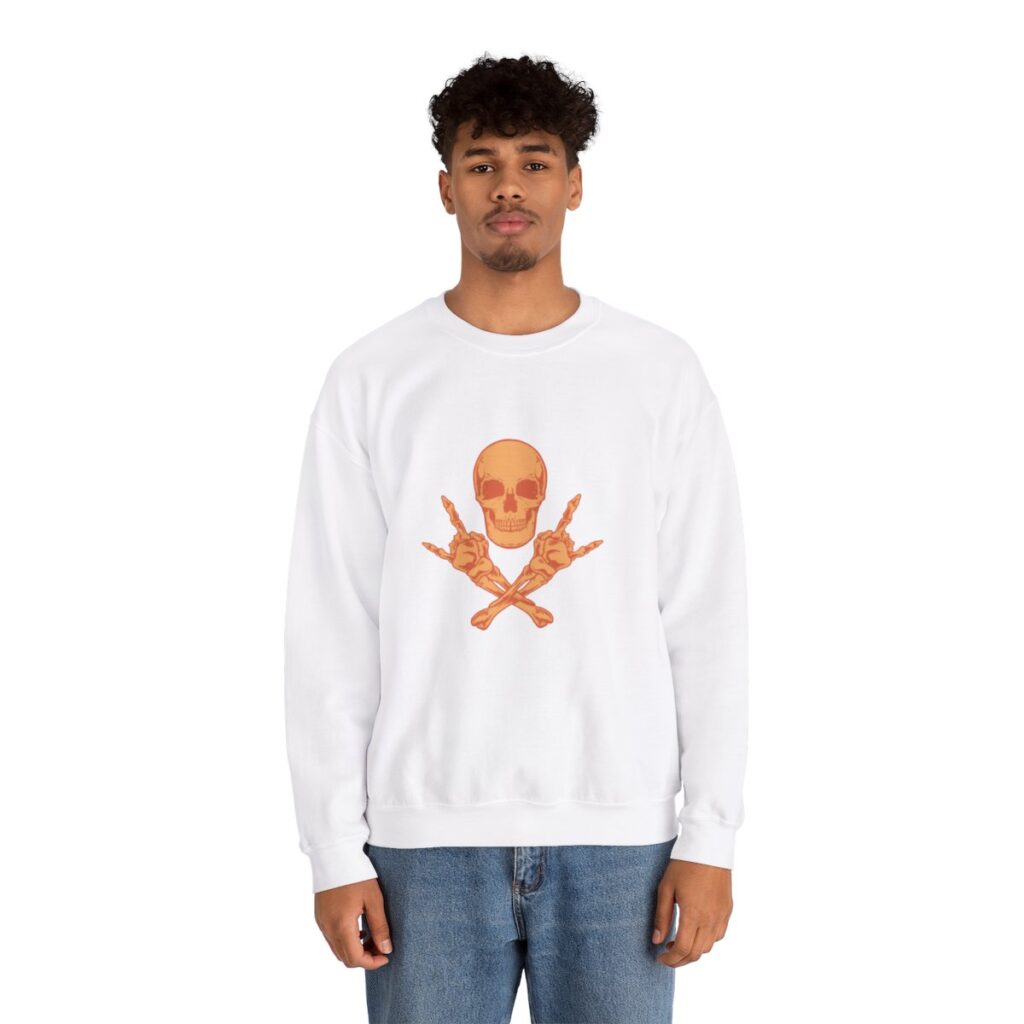 Orange Skull and Crossbones Sweatshirt