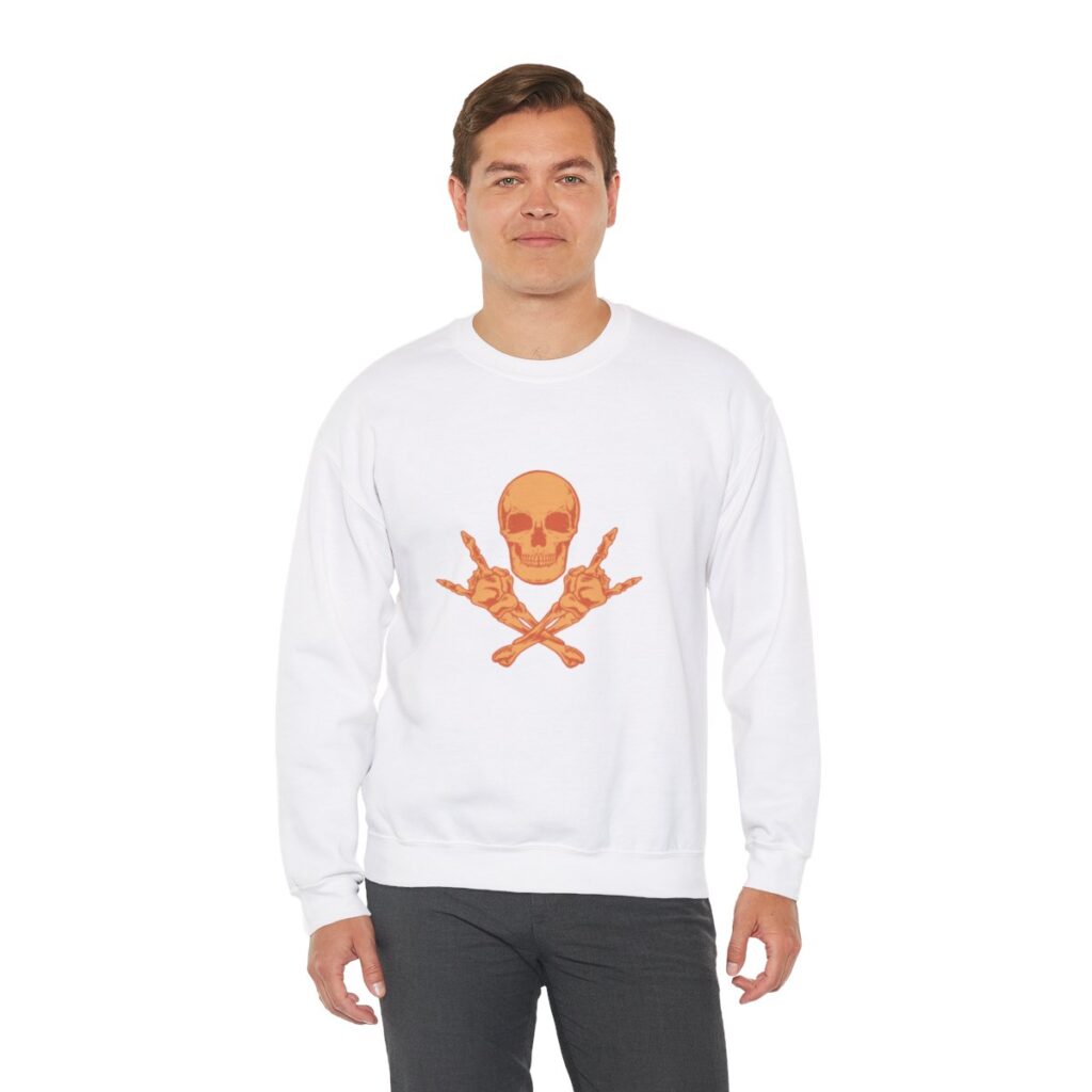 Orange Skull and Crossbones Sweatshirt