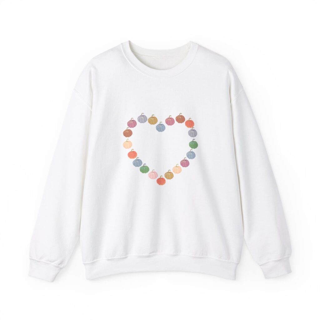 Vintage Pink Pumpkin Hearts Sweatshirt