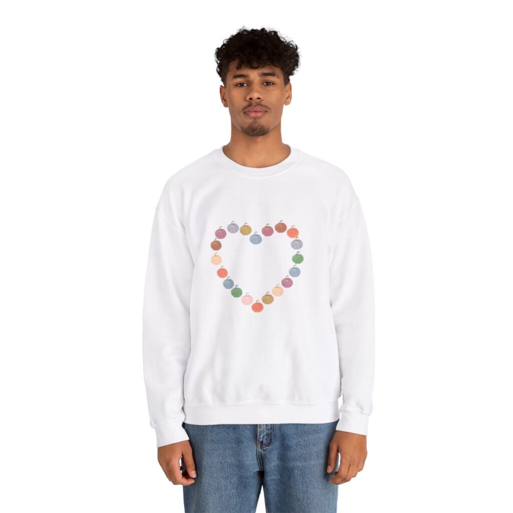 Vintage Pink Pumpkin Hearts Sweatshirt