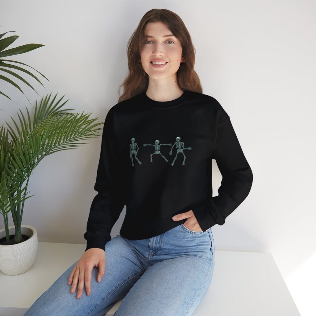 Green Dancing Skeletons Unisex Heavy Blend Crewneck Sweatshirt