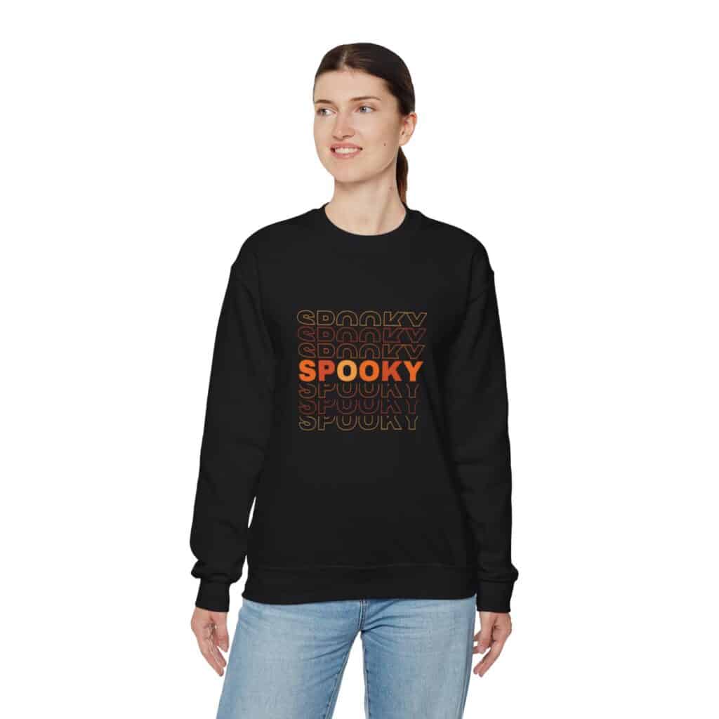 Spooky Stacked Text Unisex Heavy Blend Crewneck Sweatshirt