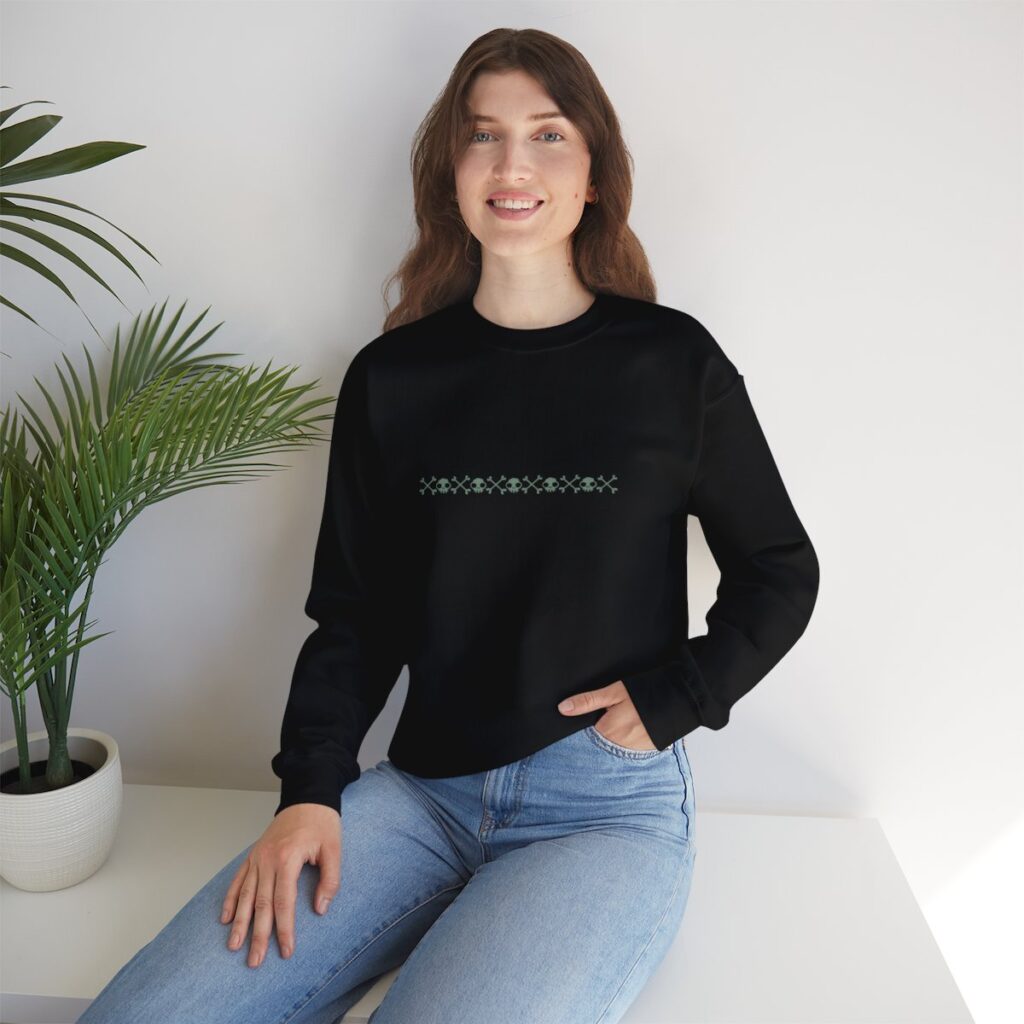 Green Skull Border Sweatshirt