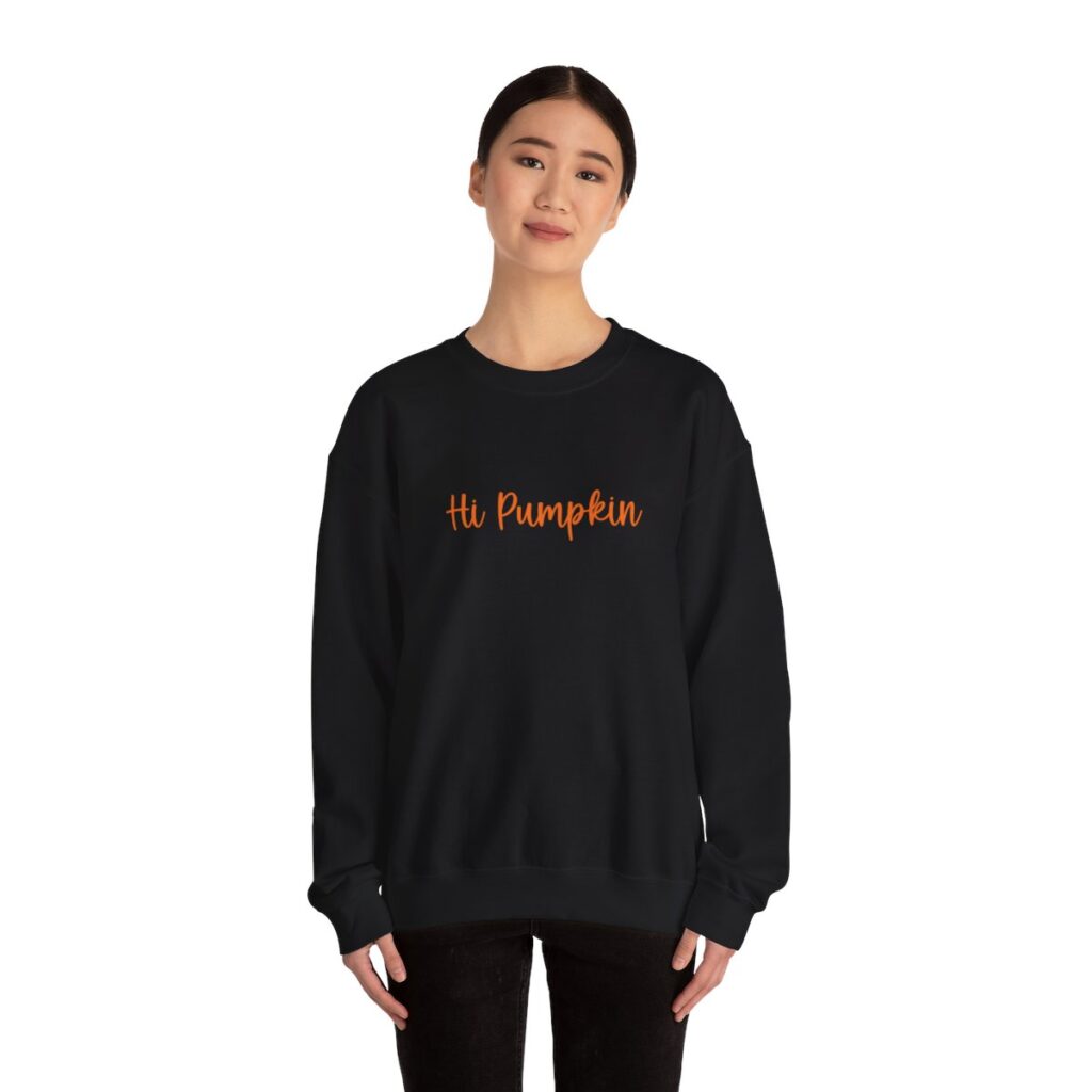 Cute Hi Pumpkin Unisex Crewneck Sweatshirt