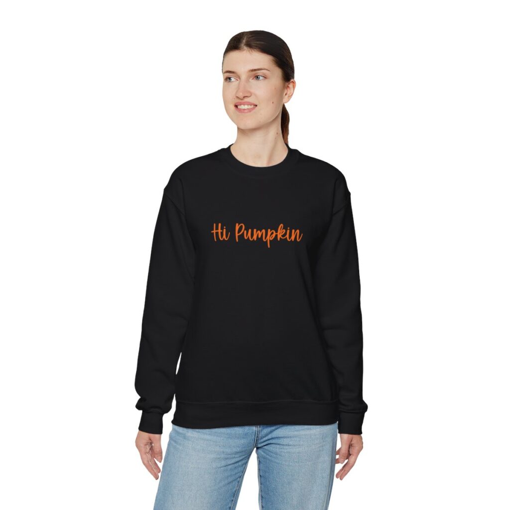 Cute Hi Pumpkin Unisex Crewneck Sweatshirt