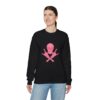 Pink Skull and Cross Bones Unisex Heavy Blend Crewneck Sweatshirt