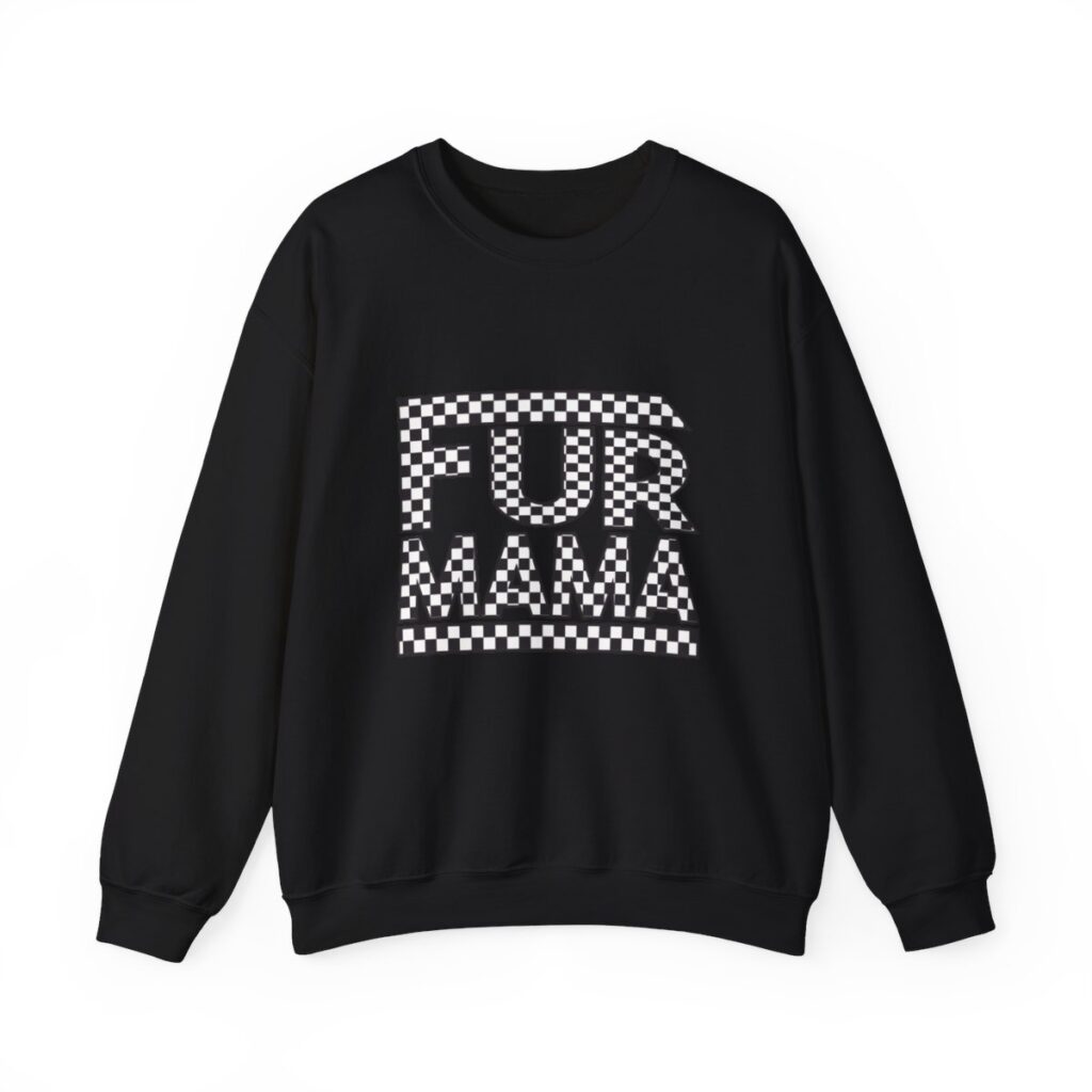 Fur Mama Checkerboard Racing Print Sweatshirt