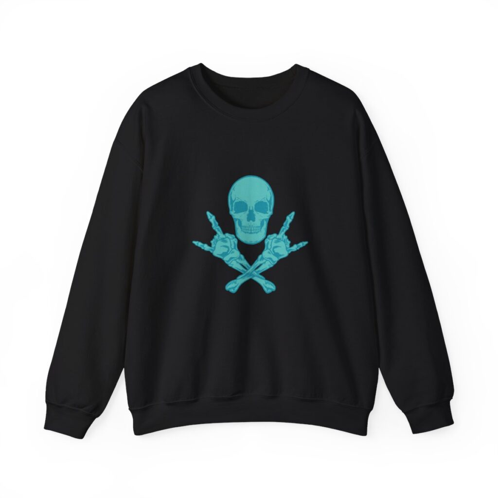 Teal Skull and Cross Bones Sweatshirt