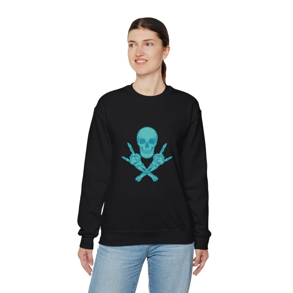 Teal Skull and Cross Bones Sweatshirt