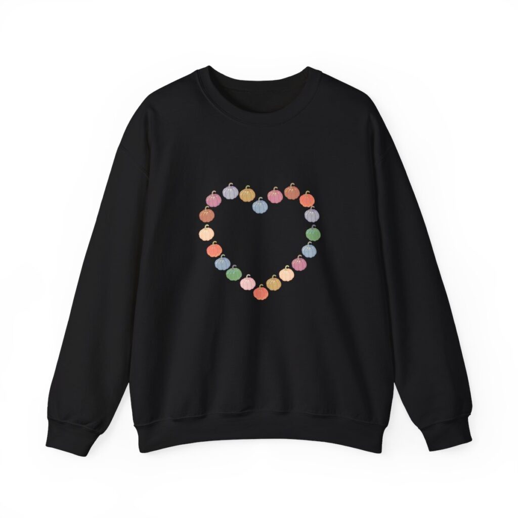 Vintage Pink Pumpkin Hearts Sweatshirt