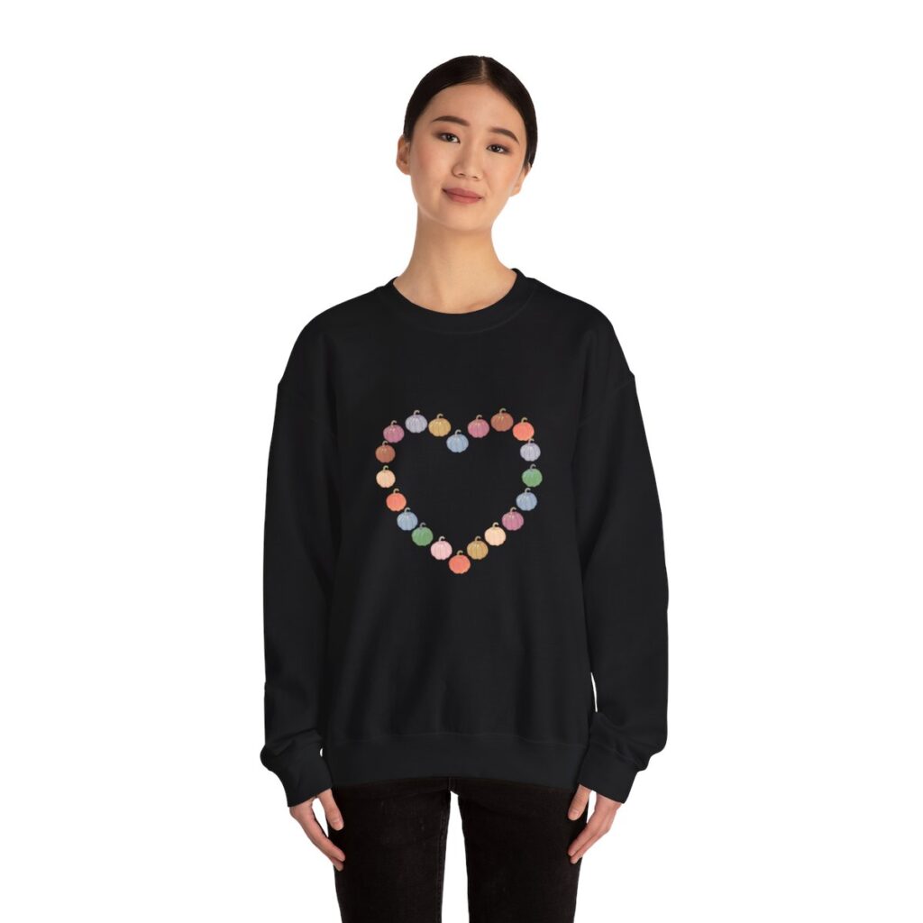 Vintage Pink Pumpkin Hearts Sweatshirt