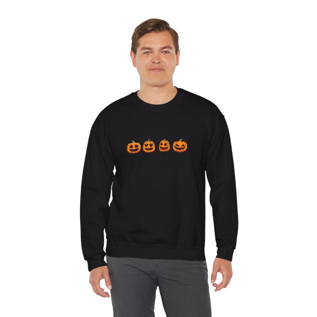 Row of Pumpkins Fall Halloween Sweatshirt