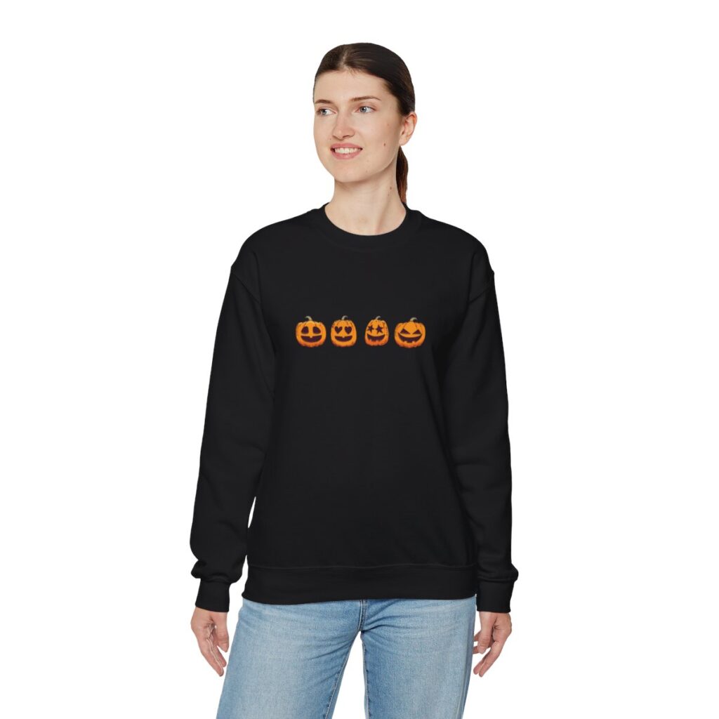 Row of Pumpkins Fall Halloween Sweatshirt